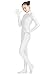 Ensnovo Womens One Piece Unitard Full Body suit Lycra Spandex Skin Tights White,M