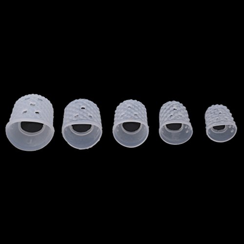 Yunzee 15 PCS Silicone Finger Sleeve Non Slip Anti Scalding Cover Flip Book Playing Piano Guitar Bass Finger Protector Sleeve,Clear
