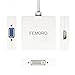 FEMORO DisplayPort to DVI VGA HDMI Adapter 1080P 3-in-1, Display Port DP to DVI-I HDMI VGA Converter Adaptor Male to Female - White