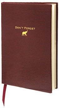 Sloane Stationery "Don't Forget" 4" x 6" Gold Edged Pocket Notebook, Burgundy