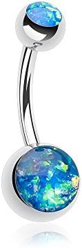 Opalescent Sparkle Shower Basic Belly Button Ring (Blue)