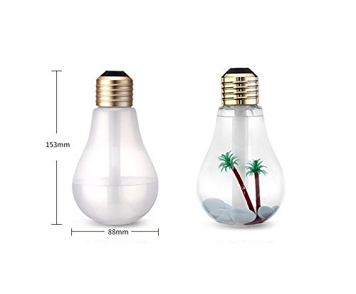 Chris.W Office Desktop Bulb Mist Air Humidifier, Ultrasonic Humidifier with 7 Color Changing LED Night Lights, 400ml USB Portable Humidifier for Home, Bedroom, Baby Room, Gift Ideal(Matte)