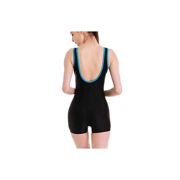 Modeokker.Womens One Piece Boyleg Swimming Costumes Sports with Padded