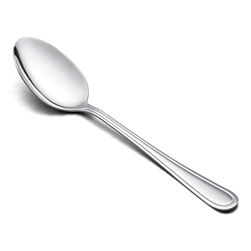 LIANYU Dinner Spoons Set of 12, Stainless Steel Flatware Silverware Table Spoon, Mirror Finish, Dishwasher Safe