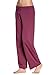 CYZ Women's Basic Stretch Cotton Knit Pajama Sleep Lounge Pan-BordeauxMelange-M