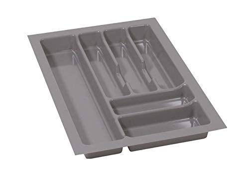 ALUSFERA Cutlery Tray for Drawers 40 cm - Cutlery Insert - Practical Drawers Organiser System - Cutlery Insert for Drawers - Drawer Separator - Home Accessories Drawer Organiser - 330 x 490 mm Silver