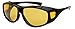 Yellow Night Driving Fit Over Glasses, Size Large - Non Polarized Black