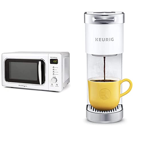 Nostalgia CLMO7WH Classic Retro 700-Watt Countertop Microwave  Oven With LED Display, Power Level