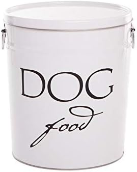 large tin dog food container