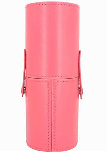 Makeup Brush Holder Large Pu Leather Travelling Cosmetics Make Up Cup Storage Organizer Case (Red)