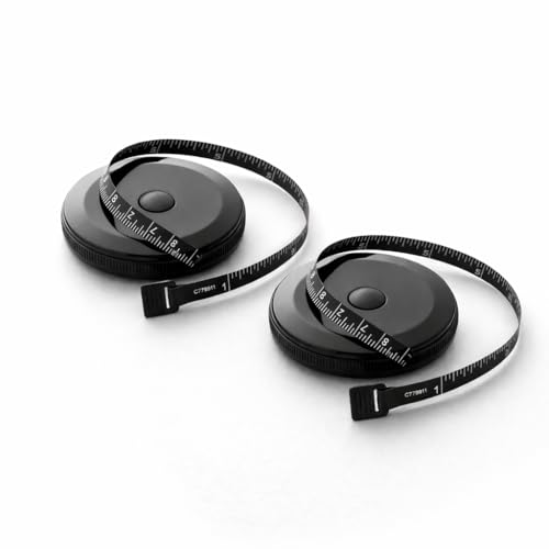 Fita Métrica Ergonômica Corporal Flexível Retrátil 1,5m para Costura Academia e Artesanato Kit com 2 Peças