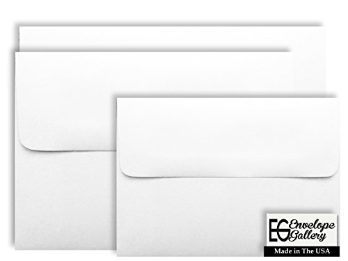White 50 Boxed A1 Envelopes (3-5/8" X 5-1/8") for 3-3/8" X 4-7/8" Thank You Cards, Enclosures Gift Tags Showers Weddings Invitations, Announcements, Response Cards, Minis The Envelope Gallery