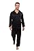 TexereSilk Men’s 100% Silk Pajama Set - Luxury Nightwear Pajamas by (Milaroma, Black, Large) Best Pyjamas for Father Brother Son Nephew Boyfriend MS0001-BLK-L
