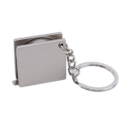 LJSLYJ Measuring Tools Stainless Steel Retractable Ruler Tape Measure Keychain Key Ring Gauging Tools Keyring Pull Ruler
