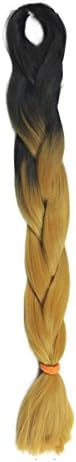 Yewig 100g Synthetic Ombre Kanekalon Braid Twist Braiding Hair Extensions Black-gold