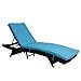 Peachtree Press Inc Peach Tree Outdoor Patio PE Rattan Wicker Adjustable Chaise Lounge Chair w/Blue