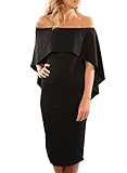 AlvaQ Womens Sexy Off The Shoulder Formal Midi Bridesmaid Dresses Party Evening Cocktail Dress X-Large Black