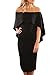 AlvaQ Womens Sexy Off The Shoulder Formal Midi Bridesmaid Dresses Party Evening Cocktail Dress X-Large Black