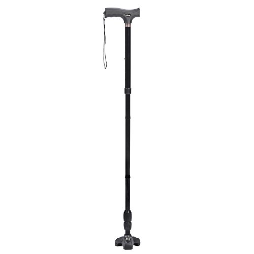 Drive Medical Flex N Go Adjustable Folding Cane with T Handle, Black