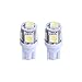 194 T10 W5W 5SMD 5050 Antline 12v LED Light Bulb White 2825 158 192 168 for Car/Motor Interior Dome Parking Side Turn Signal Dashboard License Number Plate Light Bulbs Lamp (pack of 10) 