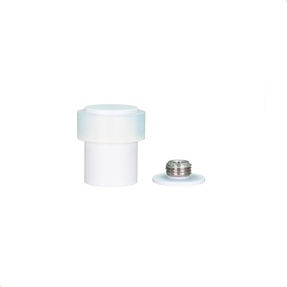 EVI Herrajes | White Door Stop | Ø24x35mm | Floor Mounted | White Lacquered Stainless Steel | Silicone Protection | Includes Screw + Fastening Plug | Model I-18124X35-BBL