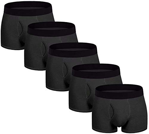 ADOLPH Men's Boxer Briefs 5 Pack No Ride-up Breathable Comfortable Cotton Sport Underwear