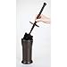 mDesign Compact Freestanding Plastic Toilet Bowl Brush and Holder for Bathroom Storage and Organization - Space Saving, Sturdy, Deep Cleaning, Covered Brush - Bronze