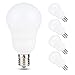 FAGUANGAO E17 Intermediate Base LED G14 Bulbs, 6W 60W Equivalent, 5000K Daylight, 600LM,Globe Light Bulbs for Ceiling Fan, Chandelier Lighting, Not Dimmable, Pack of 4