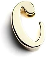 16K Gold Plated Cursive Initial Beads Letter Charm Initials A-Z Alphabet Mignon and Mignon Supply - Gri (C)