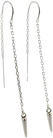 Small Skinny Spike Threader Earrings in Sterling Silver, #6263-ss