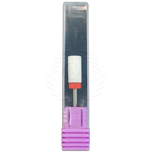PANA 3/32” Flat Top Large Barrel Ceramic Bit - Fine Grit - Professional Nail Drill Bit for Manicure Pedicure Acrylic Nail File Tools Cuticle Polishing Machine