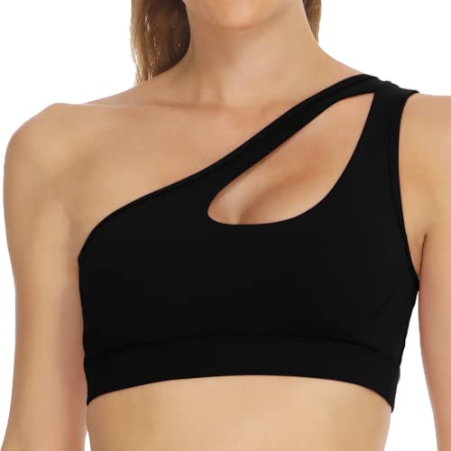 JOJOANS One Shoulder Sports Bras for Women Wirefree