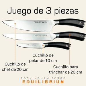 Equilibrium by Rockingham Forge Juego de cuchillos de cocina de 3 piezas — foto 4 de 5