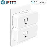 OMOTON [2 Pack] Mini Wifi Smart Plug compatible with Amazon Alexa,Google Home, IFTTT, 15A Wireless Socket Outlet Remotely Controls your Devices from anywhere,No Hub Required(Android/IOS)