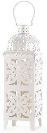 Malibu Creations Tall White Interlace Candleholder