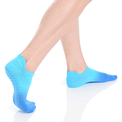 Great Soles Women's Ombre Dyed Grip Socks for Yoga, Pilates, and Barre Caribbean Blue SM 6-10