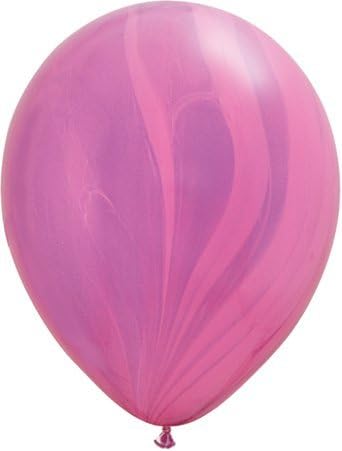 SuperAgate Pink/Violet Marbled 11" Latex Qualatex Balloons x 25