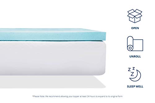 ViscoSoft 2 Inch Gel Memory Foam Full Mattress Topper – Amazing Cloud-Like Comfort and Robust Support for Side, Back, Stomach Sleepers – Gel Infused for Temperature Regulation – Made in USA - Thumbnail 3