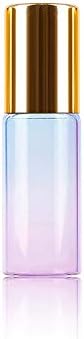 Refillable Gradient Color Essential Oil Roller Bottles, Portable Glass Bottle Travel Cosmetic Liquid Storage Container size 5ml