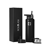 Iron Flask Sports Water Bottle - 14oz, 18oz, 22oz, 32oz, 40oz, or 64oz, 3 Lids (Straw Lid), Vacuum Insulated Stainless Steel, Hot Cold, Modern Double Walled, Simple Thermo Mug, Hydro Metal Canteen