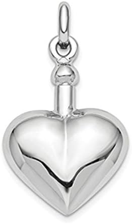 Heart Shaped Cremation Urn Ash Holder Sterling Silver Pendant
