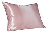 Luxury Satin Pillowcase for Hair – Standard Satin Pillowcase with Zipper, Pink (Pillowcase Set of 2) – Blissford