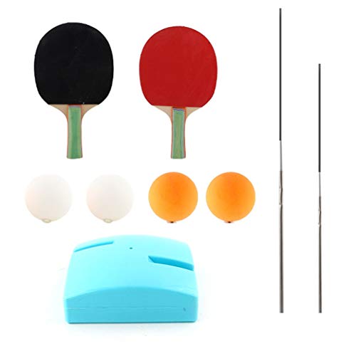 Training Toy for Kids - Table Tennis Trainer with Elastic Soft Shaft, Leisure Decompression Sports 2 Table Tennis Paddle & 4 Ping Pong Balls - Best Interaction Gifts for Boys and Girls (♥ A)