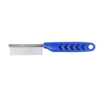 4Ever Durable Stainless Steel Flea Prevention Dog Comb - (Blue,Large)