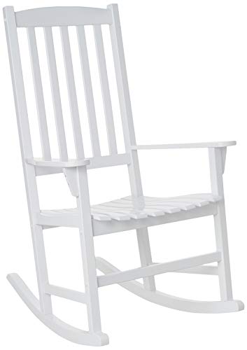 Cambridge-Casual Solid Wood Bentley Porch Rocking Chair, Rocker, White