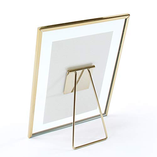 MIMOSA MOMENTS Gold Metal Floating Pressed Glass Picture Frame with