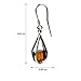 Amber cube Sterling Silver Millennium Collection Teardrop Earrings