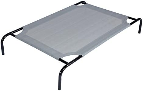 Derstadt Elevated Pet Bed Dog Cat Outdoor Indoor Camping Raised Cot Hammock New, (185gsm HDPE, Steel Frame,UV resistance,Large,Gray)