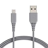 AmazonBasics Lightning to USB A Cable, MFi Certified iPhone Charger, Grey, 6 Foot