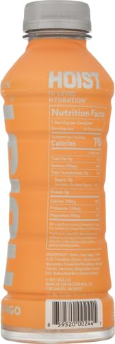 HOIST PREMIUM MILITARY HYDRATION ELECTROLYTE DRINK, POWERFUL IV-LEVEL HYDRATION, CLINICALLY PROVEN PERFORMANCE DRINK, PEACH MANGO, 16 FL OZ (PACK OF 12)